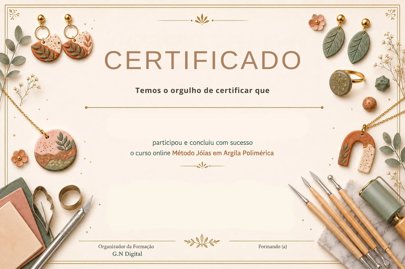 Modelo de certificado de conclusão do curso